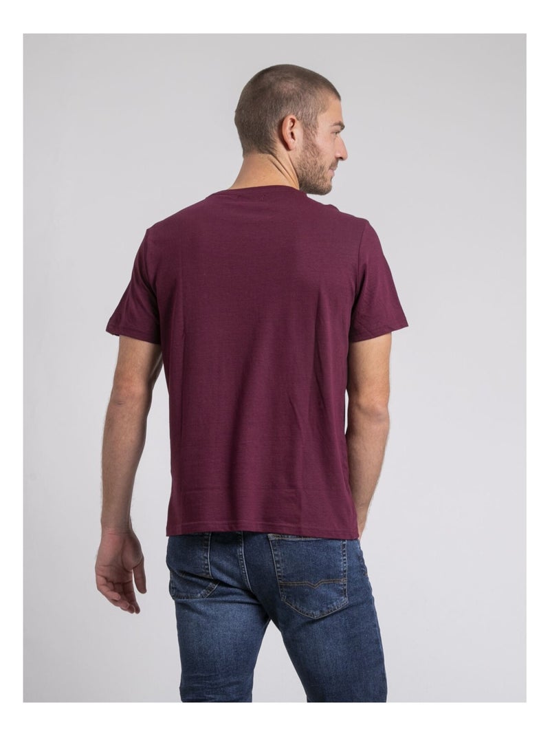 T-shirt col rond pur coton JIROBIN Violet - Kiabi