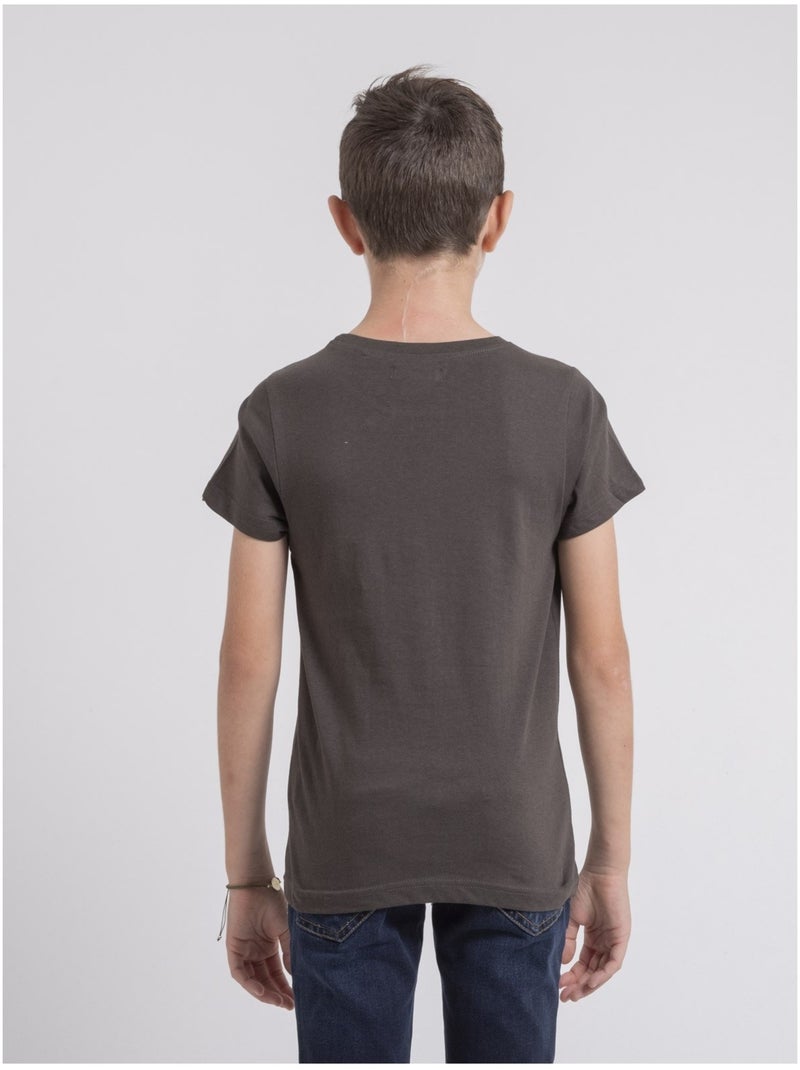T-shirt col rond pur coton JOCOBY-J Gris - Kiabi