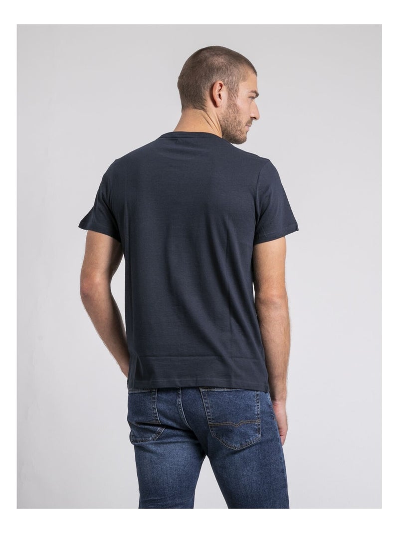 T-shirt col rond pur coton JOMODEK Bleu marine - Kiabi