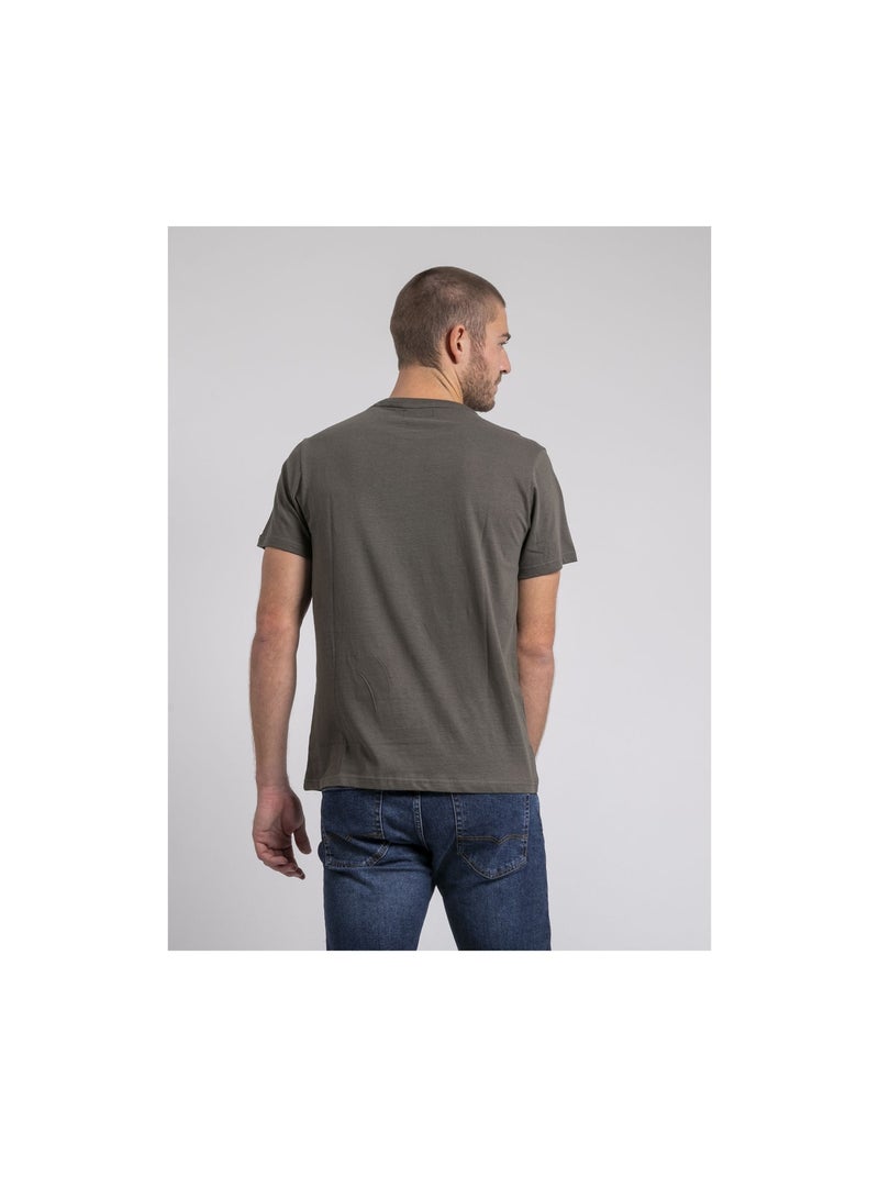 T-shirt col rond pur coton JOMODEK Kaki - Kiabi