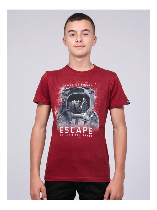 T-shirt col rond pur coton JOOSTER garçon - Kiabi