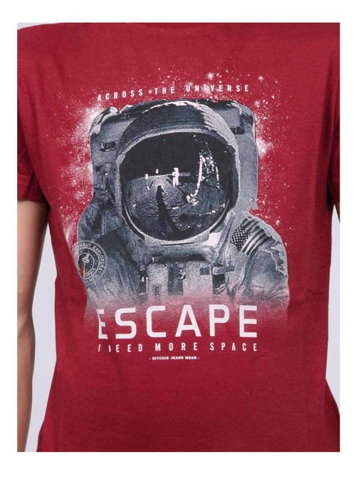 T-shirt col rond pur coton JOOSTER garçon - Kiabi