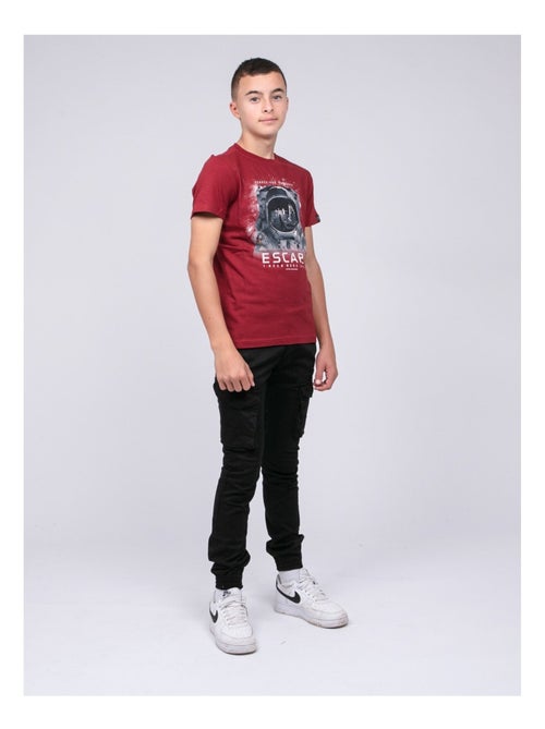 T-shirt col rond pur coton JOOSTER garçon - Kiabi