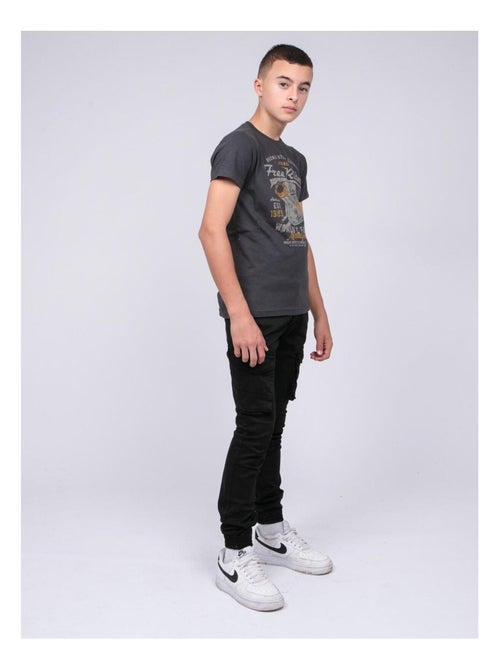 T-shirt col rond pur coton JORDY garçon - Kiabi