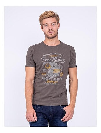 T-shirt col rond pur coton JORDY - Kiabi