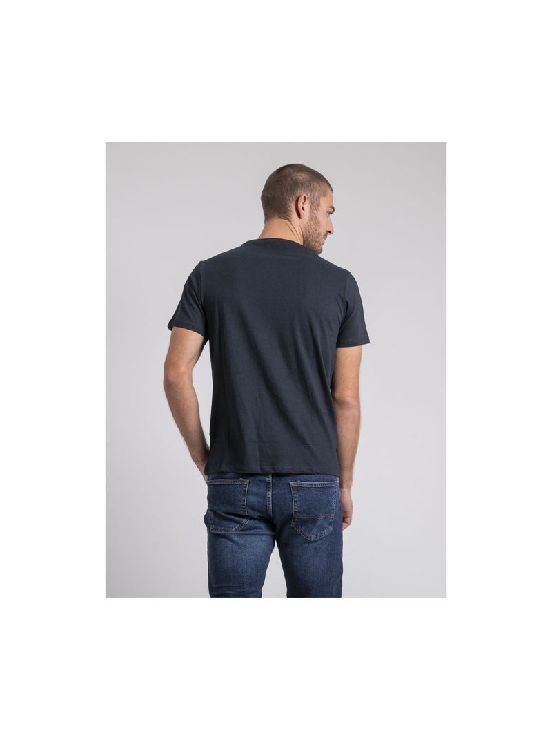 T-shirt col rond pur coton JORISOL Bleu marine - Kiabi