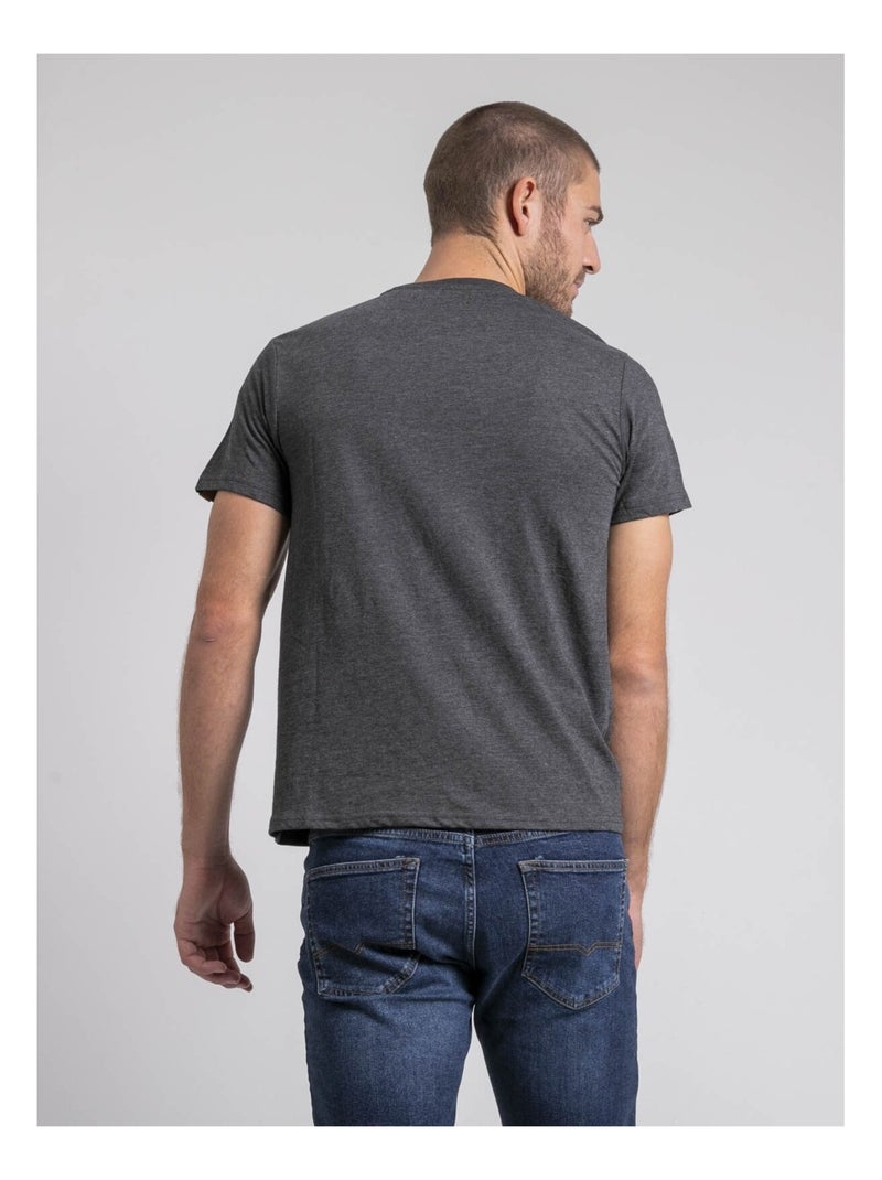 T-shirt col rond pur coton JORISOL Gris foncé - Kiabi