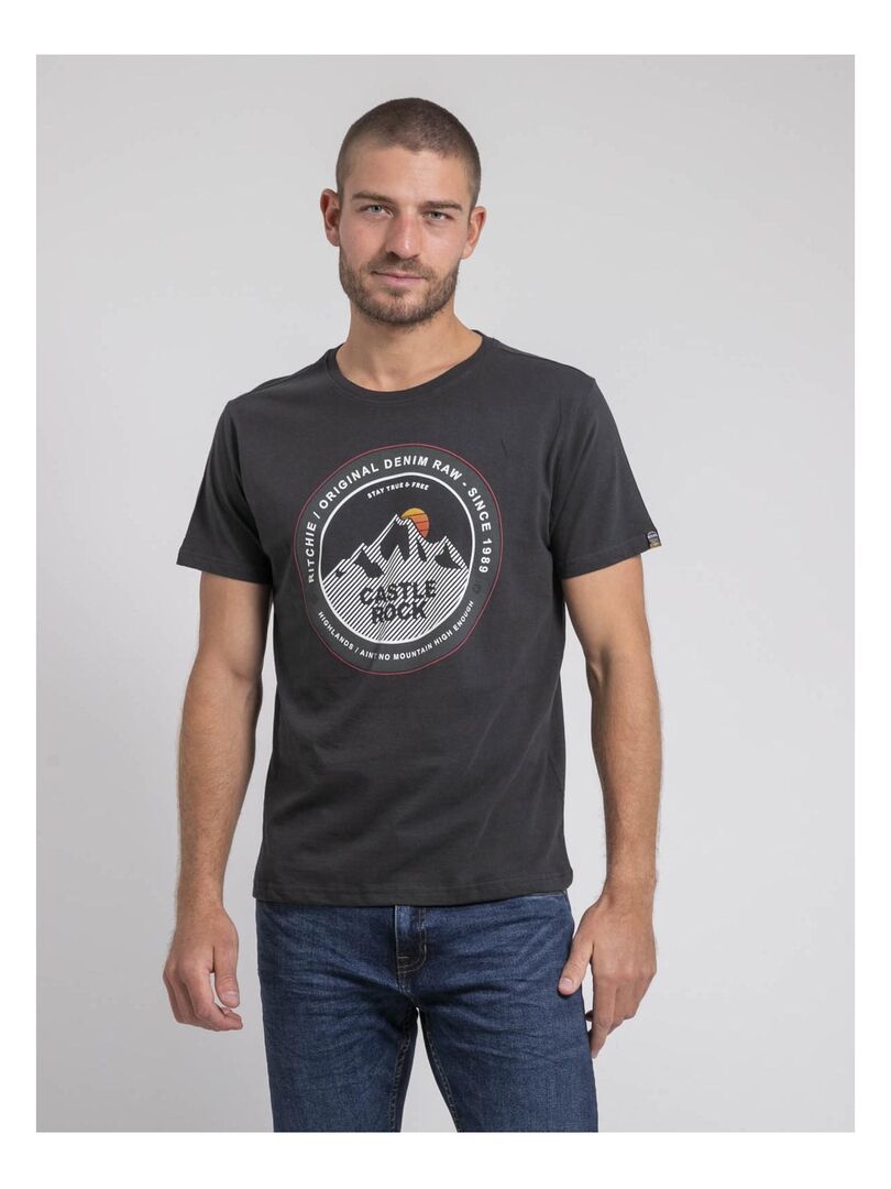 T-shirt col rond pur coton JOROCK Gris - Kiabi
