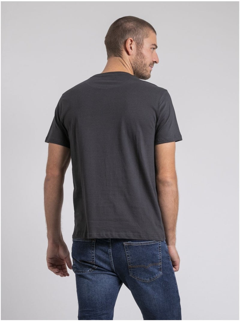 T-shirt col rond pur coton JOROCK Gris - Kiabi