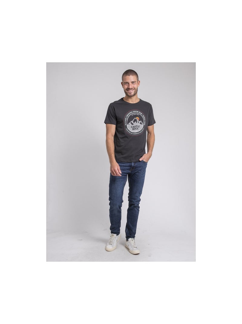 T-shirt col rond pur coton JOROCK Gris - Kiabi