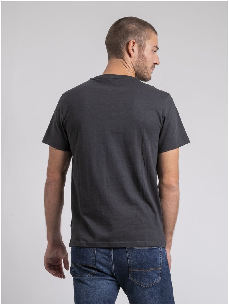 T-shirt col rond pur coton JORUSTIX Gris - Kiabi