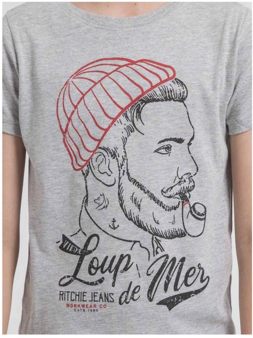 T-shirt col rond pur coton JOUANCY-J - Kiabi
