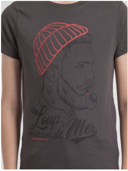 T-shirt col rond pur coton JOUANCY-J - Kiabi