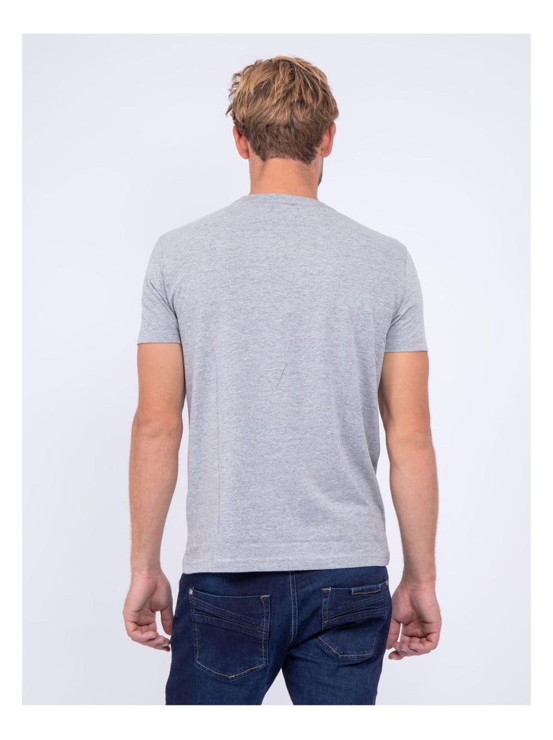 T-shirt col rond pur coton JOUFAX Gris - Kiabi