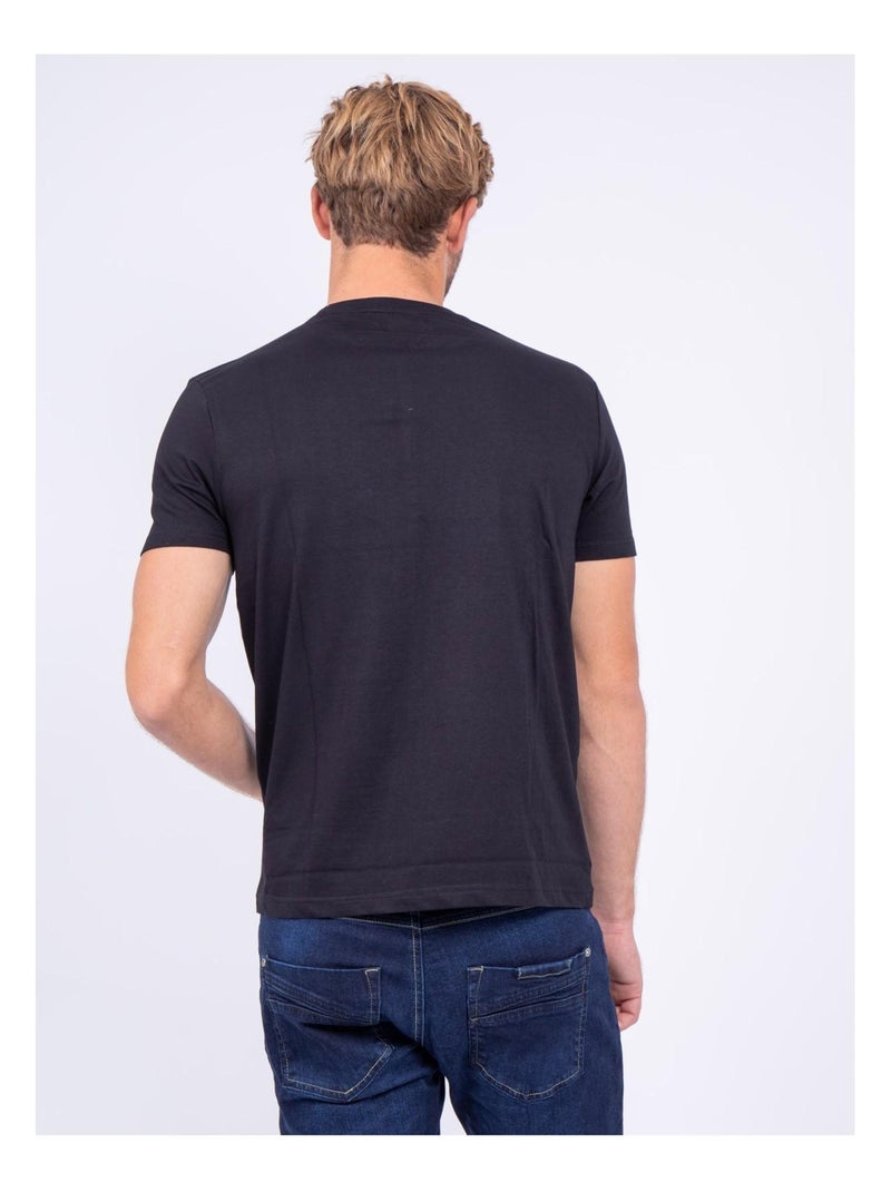 T-shirt col rond pur coton JOUFAX Noir - Kiabi