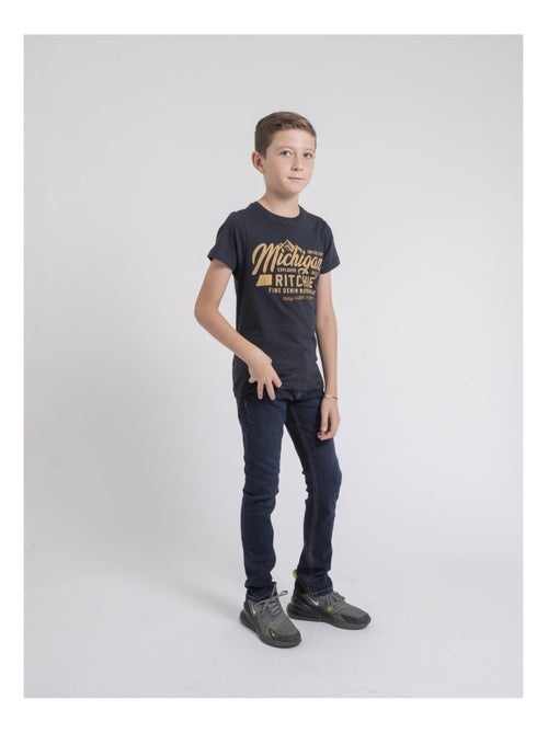 T-shirt col rond pur coton JOULTIX garçon - Kiabi