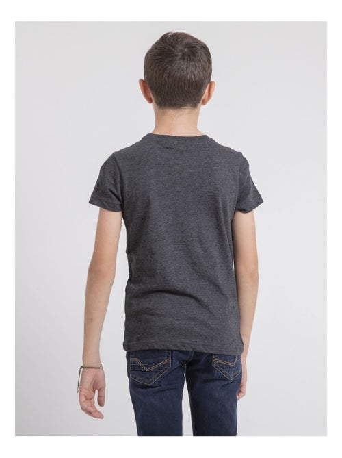 T-shirt col rond pur coton JOULTIX garçon - Kiabi