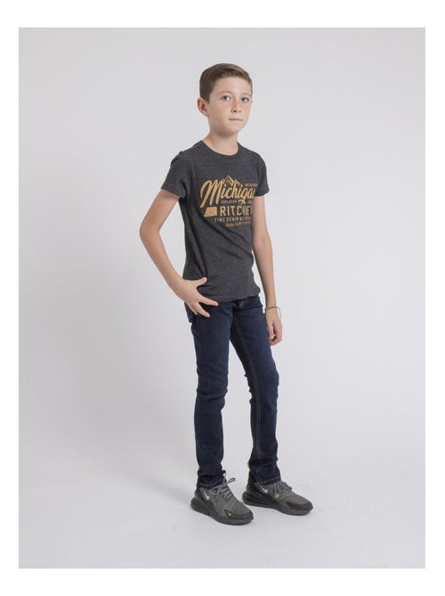 T-shirt col rond pur coton JOULTIX garçon - Kiabi