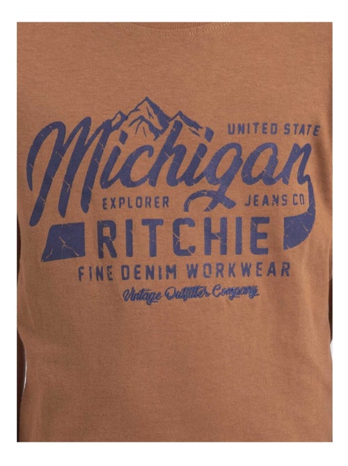 T-shirt col rond pur coton JOULTIX garçon - Kiabi