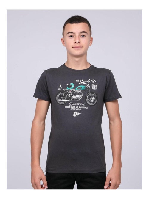 T-shirt col rond pur coton JOUMEA garçon - Kiabi