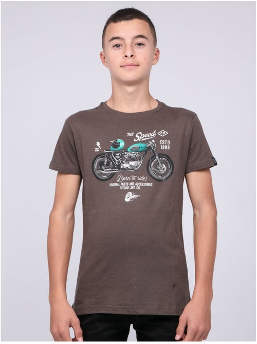 T-shirt col rond pur coton JOUMEA garçon - Kiabi