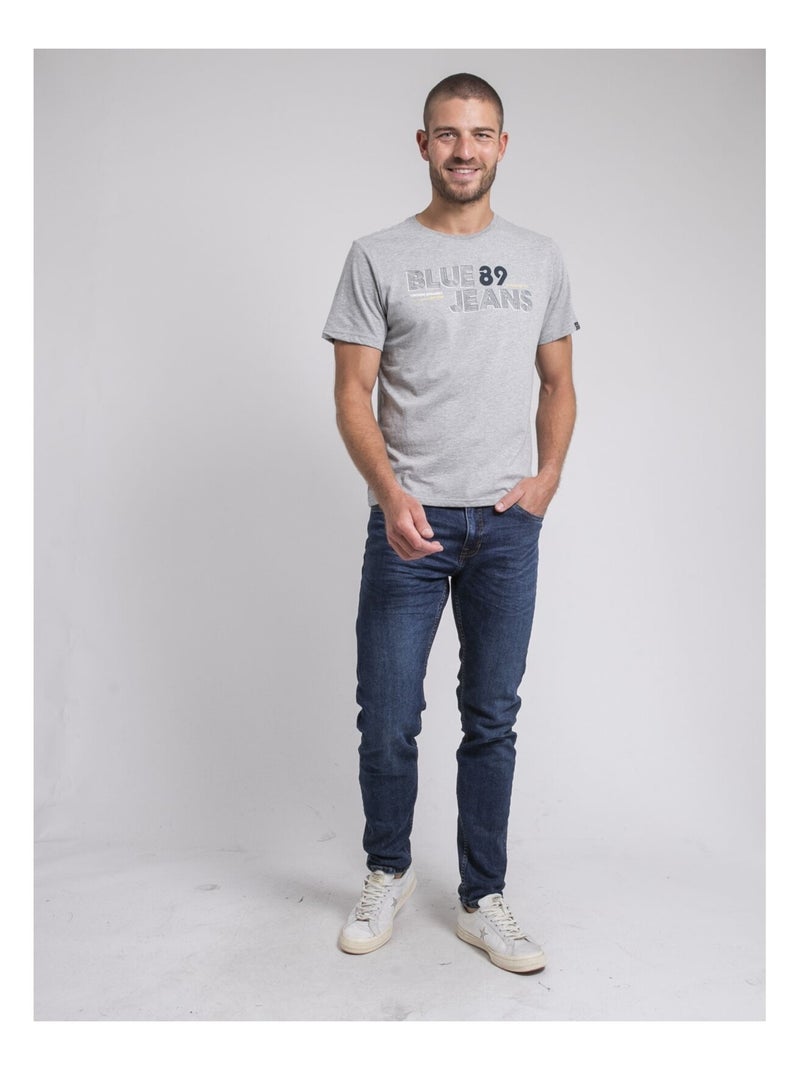 T-shirt col rond pur coton JUPILAR Gris - Kiabi