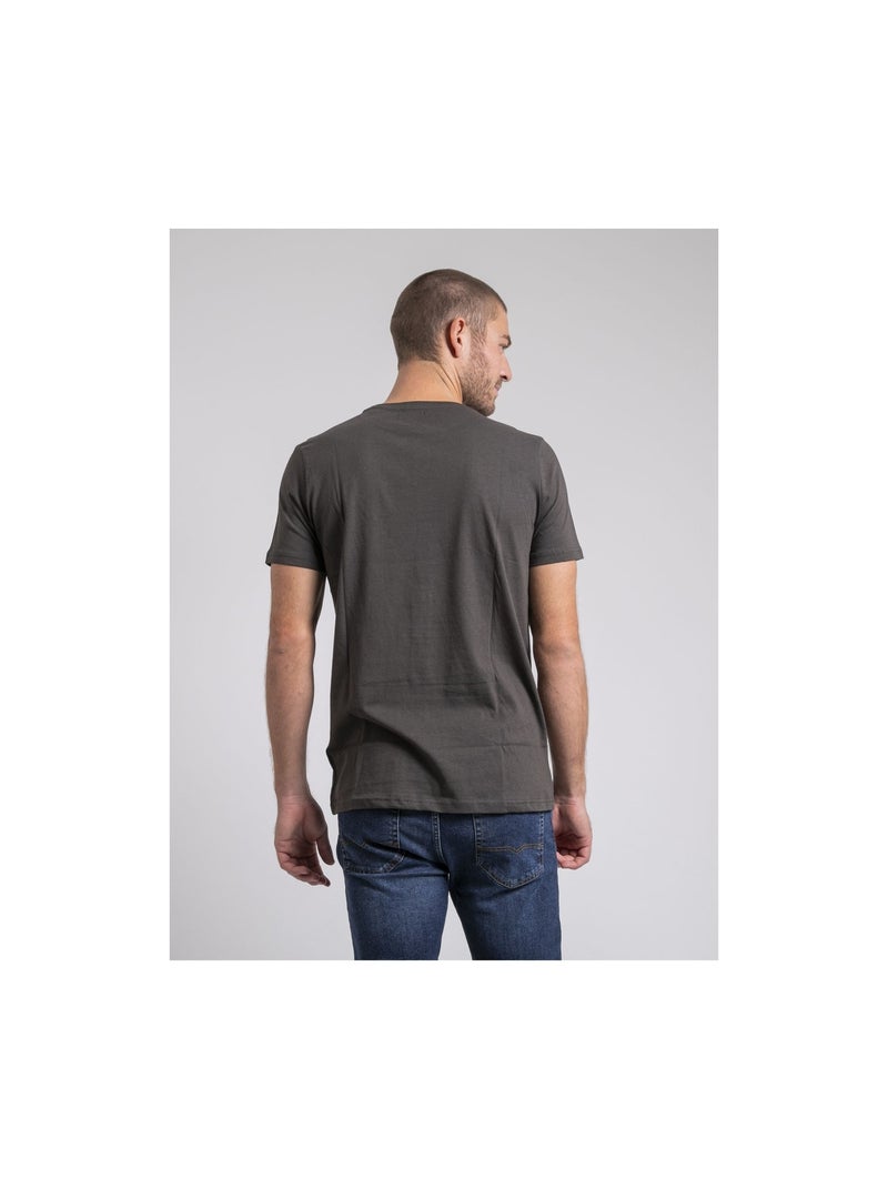 T-shirt col rond pur coton JUSIX Gris - Kiabi