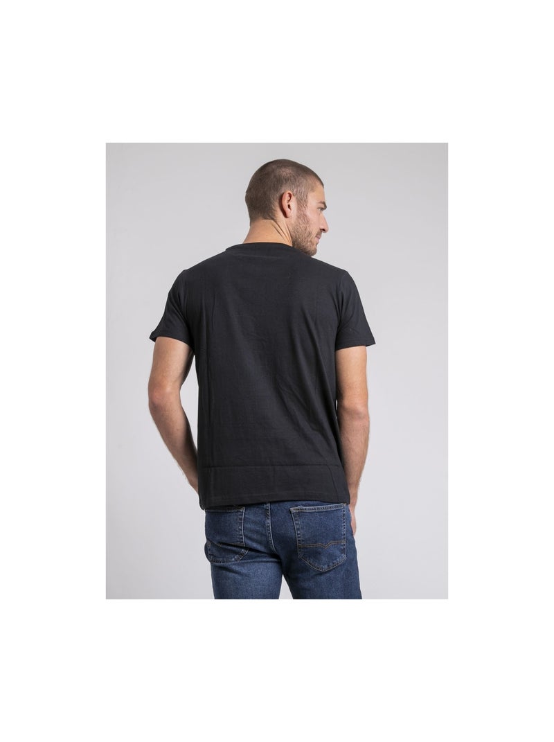 T-shirt col rond pur coton JUSIX Noir - Kiabi
