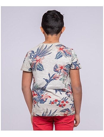 T-shirt col rond pur coton motifs NALKO garçon