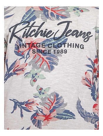 T-shirt col rond pur coton motifs NALKO garçon