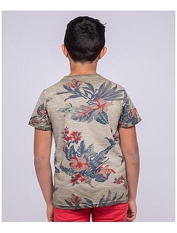 T-shirt col rond pur coton motifs NALKO garçon