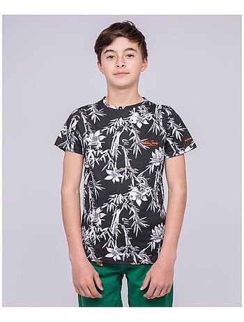 T-shirt col rond pur coton motifs NASCHOOL garçon
