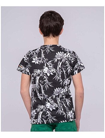 T-shirt col rond pur coton motifs NASCHOOL garçon