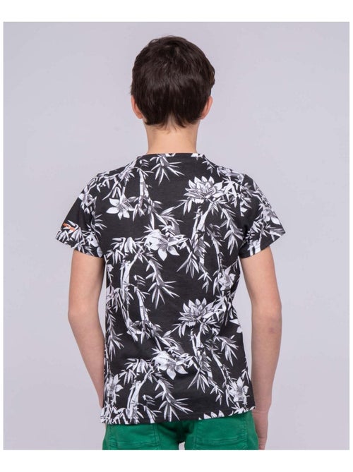 T-shirt col rond pur coton motifs NASCHOOL garçon - Kiabi