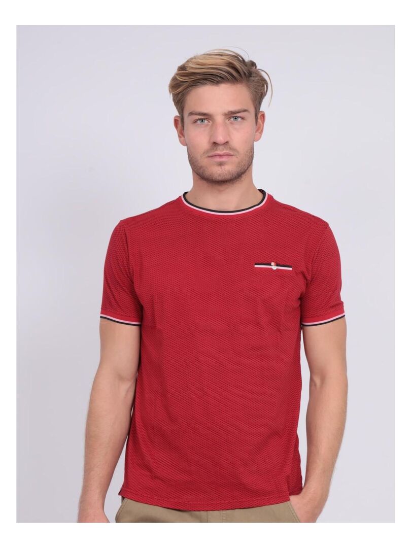 T-shirt col rond pur coton motifs NERFO Rouge - Kiabi