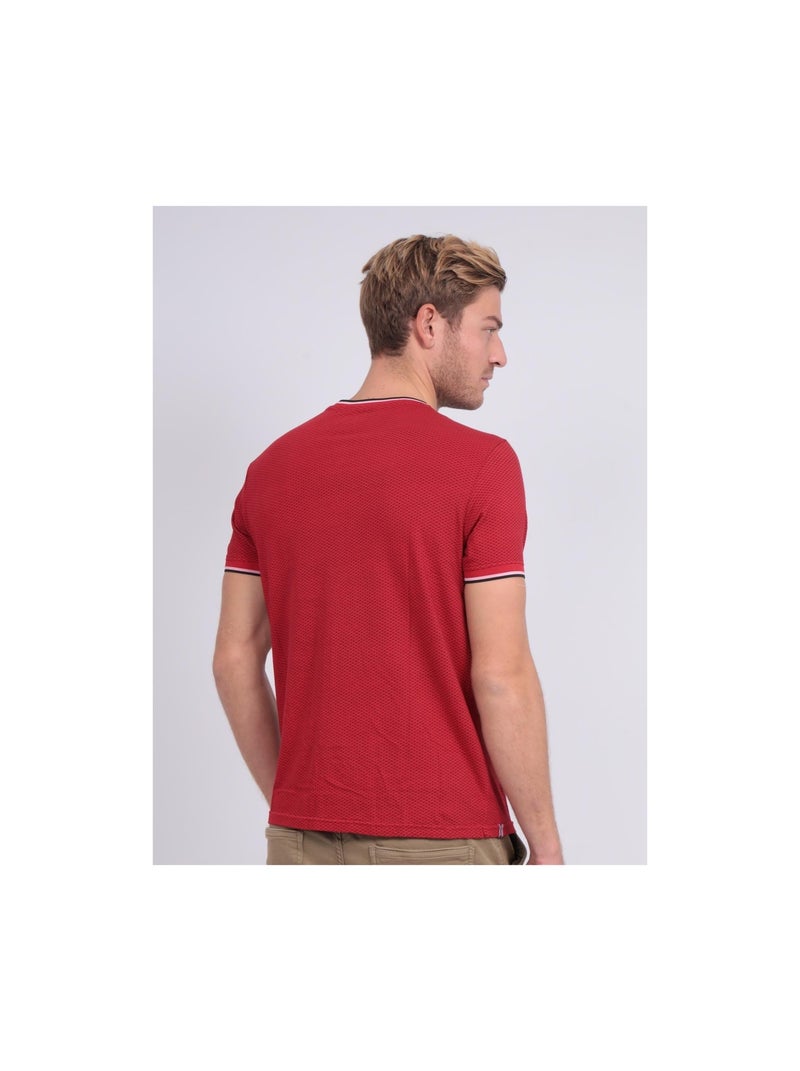 T-shirt col rond pur coton motifs NERFO Rouge - Kiabi