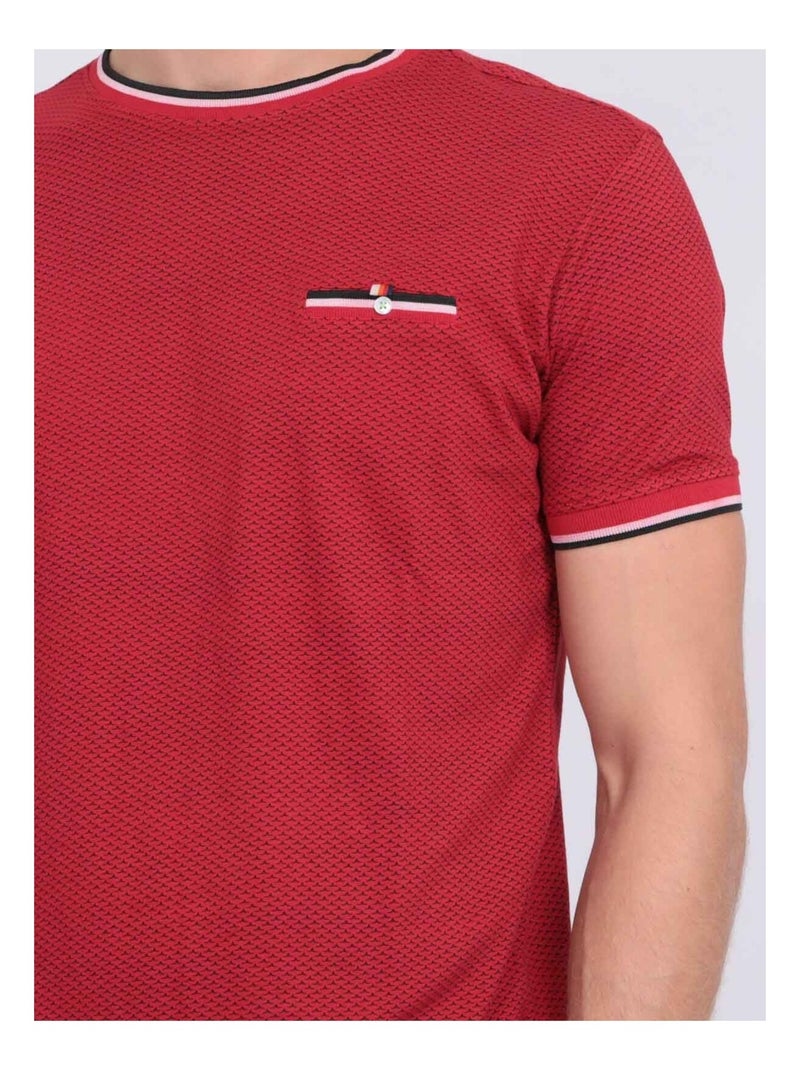 T-shirt col rond pur coton motifs NERFO Rouge - Kiabi
