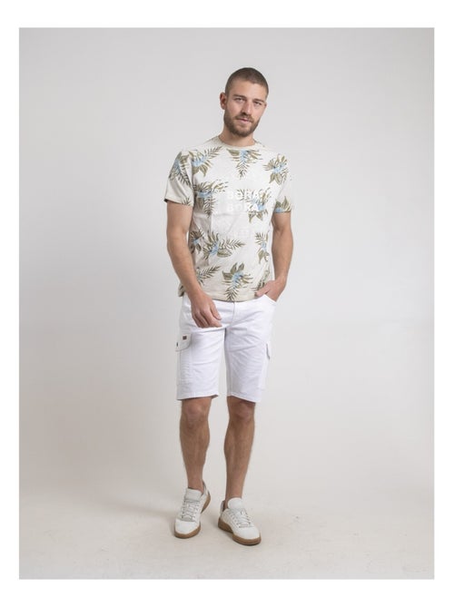 T-shirt col rond pur coton motifs NULEMON - Kiabi