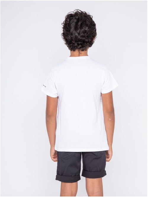 T-shirt col rond pur coton motifs relief NOLIBERT garçon - Kiabi
