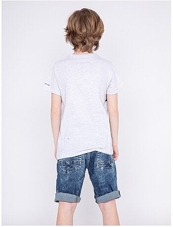 T-shirt col rond pur coton motifs relief NOLIBERT garçon