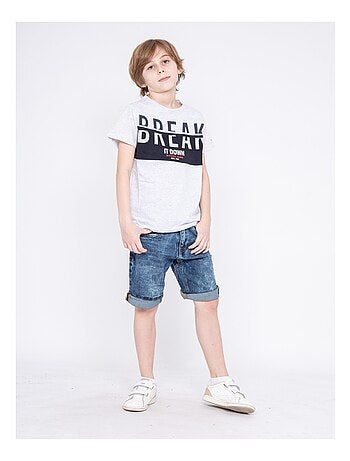 T-shirt col rond pur coton motifs relief NOLIBERT garçon