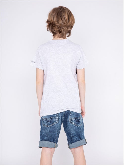 T-shirt col rond pur coton motifs relief NOLIBERT garçon - Kiabi