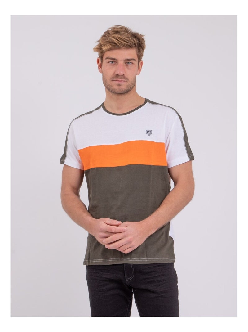 T-shirt col rond pur coton NABALIA Kaki - Kiabi