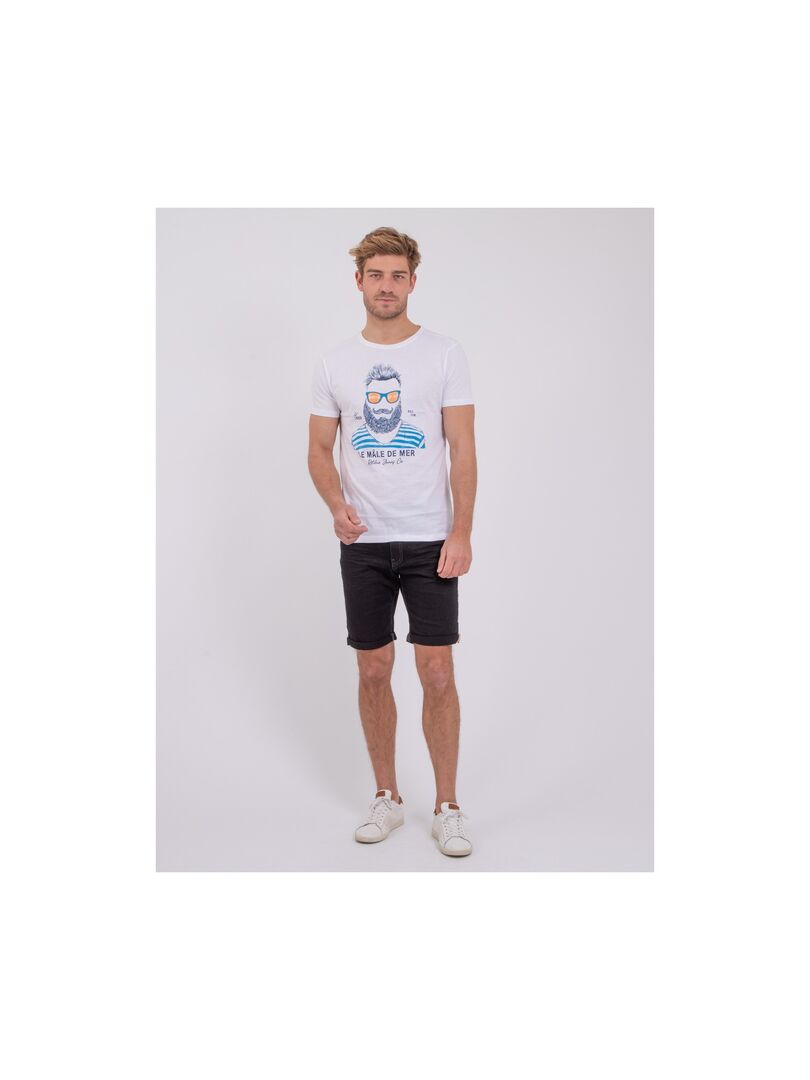 T-shirt Grande Taille 2XL 50/52 En Coton - Motif Zèbre Écru/Noir Kiabi Neuf Avec Étiquettes