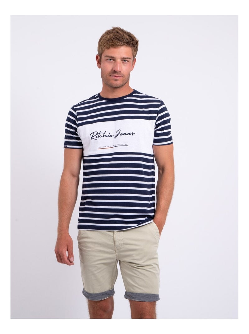 T-shirt col rond pur coton NABAUMIX Blanc - Kiabi