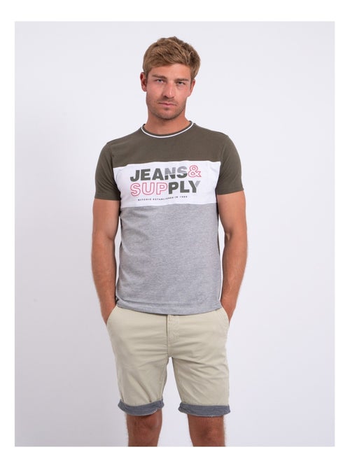 T-shirt col rond pur coton NABELO - Kiabi