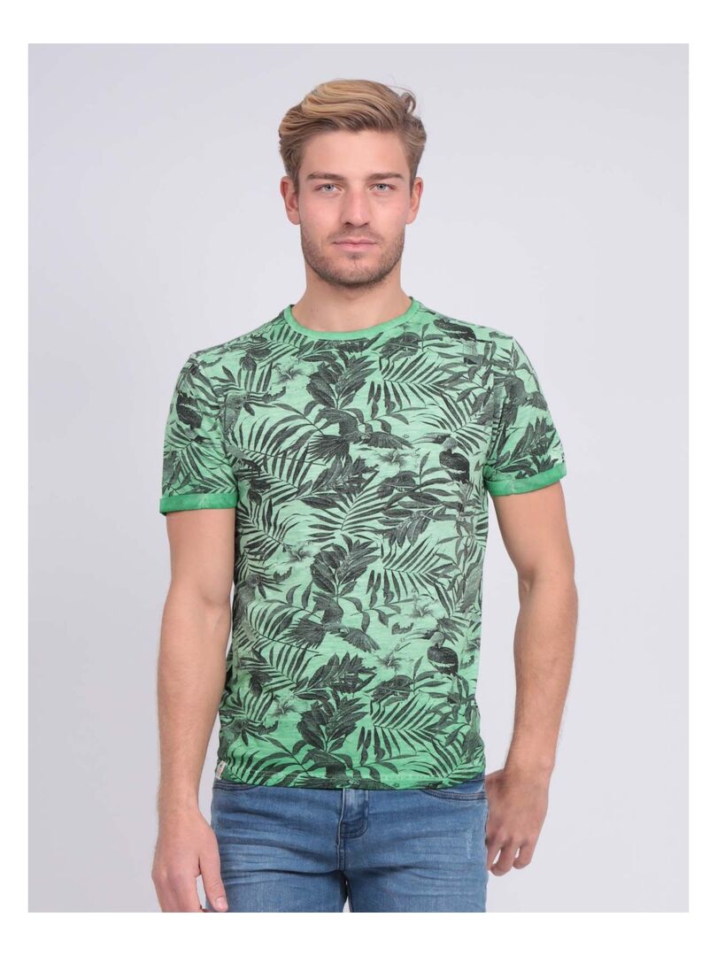 T-shirt col rond pur coton NADISON Vert - Kiabi