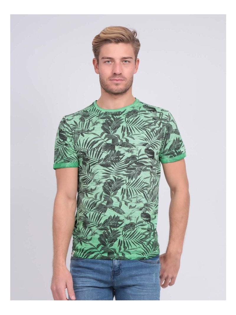 T-shirt col rond pur coton NADISON Vert - Kiabi