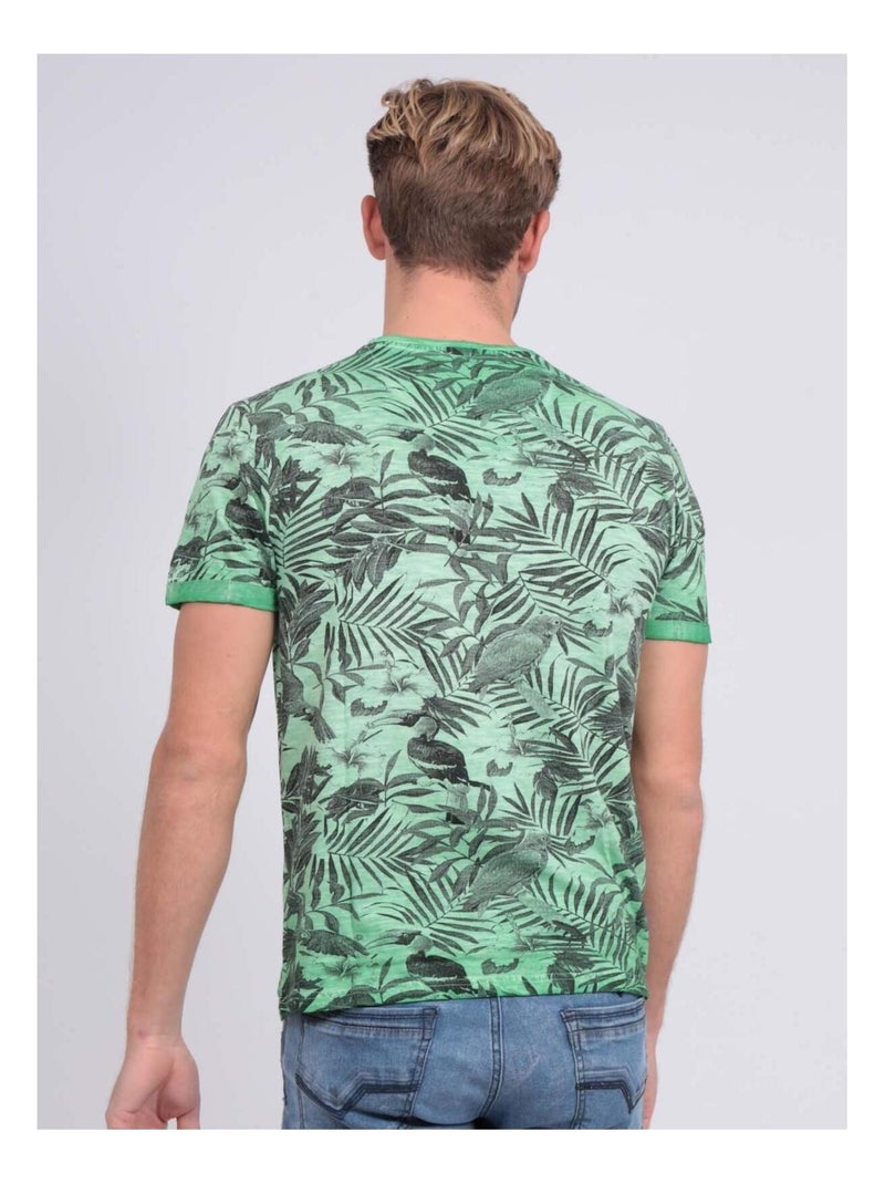 T-shirt col rond pur coton NADISON Vert - Kiabi
