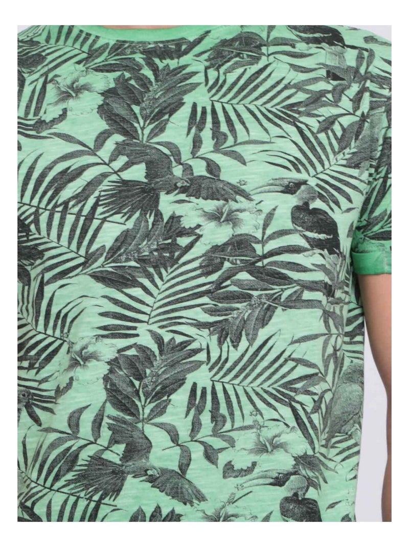 T-shirt col rond pur coton NADISON Vert - Kiabi